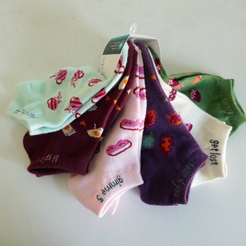 NWT La De Da fall autumn themed no show socks pack of 6